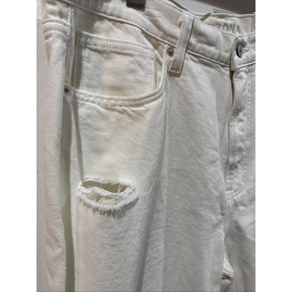 Arizona White High Rise Skater Jeans Distressed With Large Cut outs Size 15 NWT - Picture 3 of 16